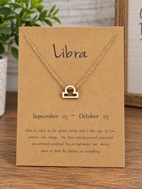 Liberal gold tones horoscopes celestial astrology necklace